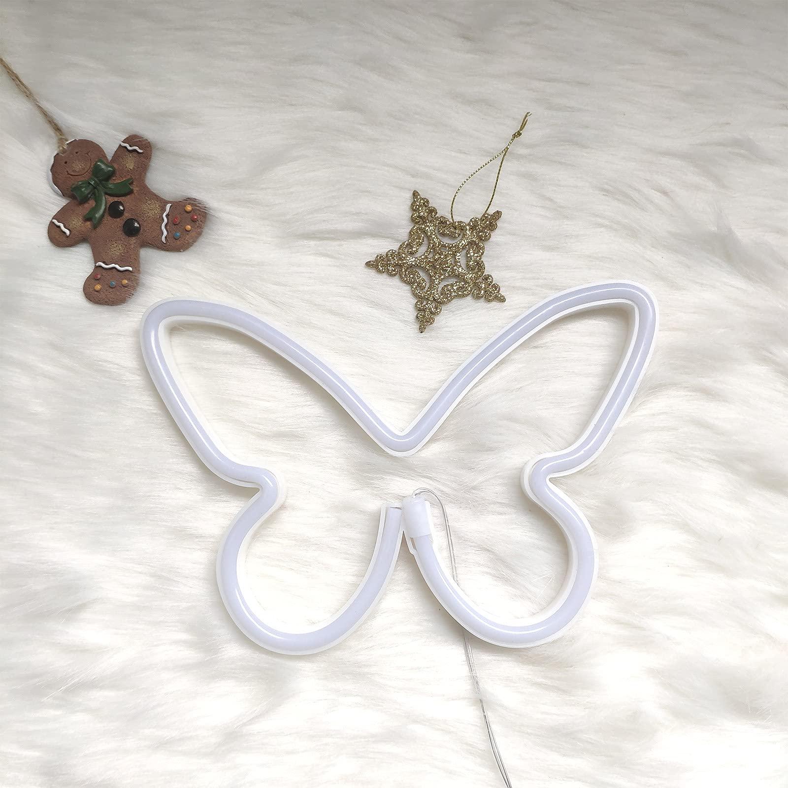Rosa Butterfly neon Butterfly Butterfly Neon Dấu hiệu USB / Pin Đèn đêm Đèn tường Quà tặng tốt nhất cho đám cưới Lễ kỷ niệm trang trí tường sinh nhật Bữa tiệc cắm trại Phòng khách phòng khách