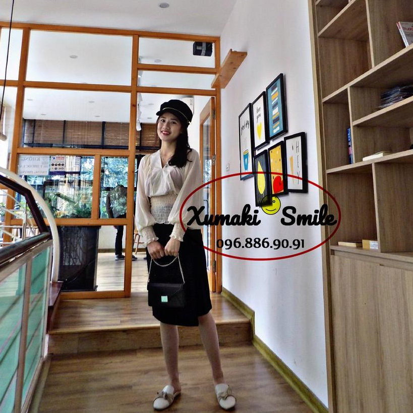 Áo sơ mi lua voan cao cấp cạp chun 3 màu hồng, be, đen