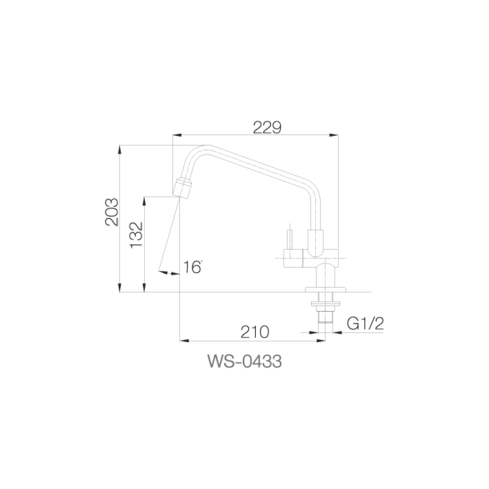 Vòi chậu lạnh - WS-0433 -  INOX SUS 304