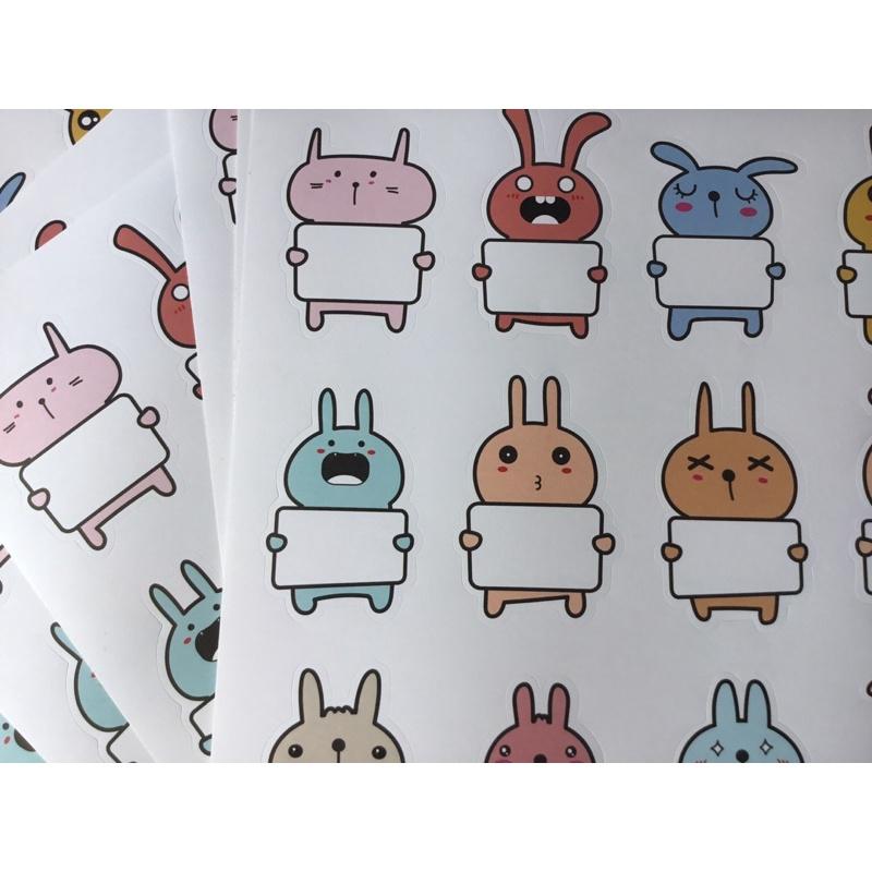 Sticker Thỏ dán ghi chú với 15 sắc thái cảm xúc đáng yêu