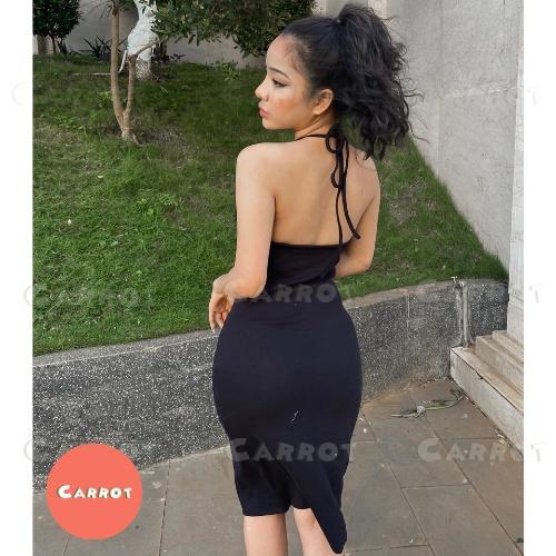 Đầm maxi hở lưng 2 dây ôm body sexy tôn dáng phong cách cổ điển gợi cảm cho nữ carrotxinhdep