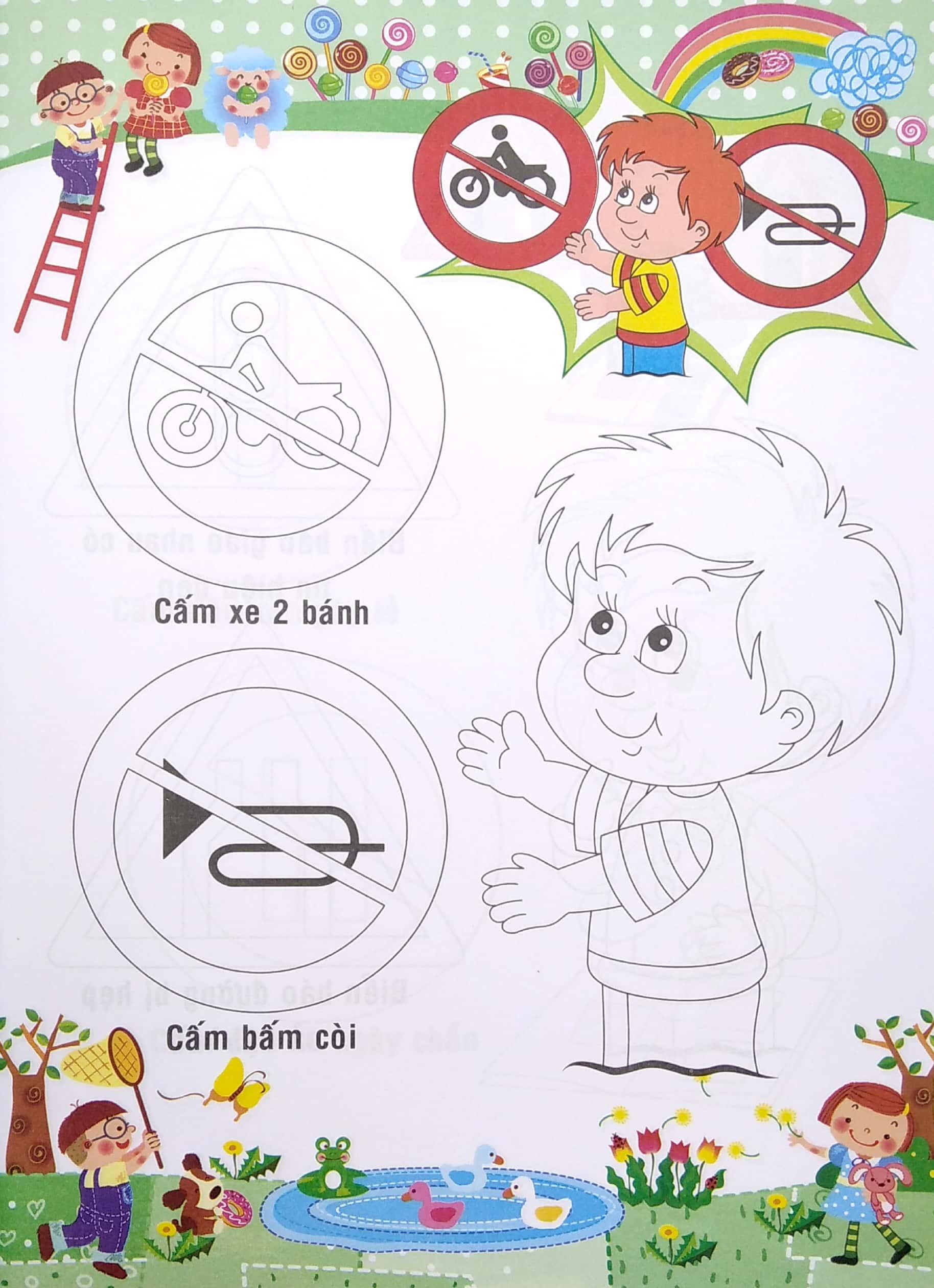 Bé Tập Tô Màu Và Học Tiếng Anh Theo Chủ Đề - An Toàn Giao Thông