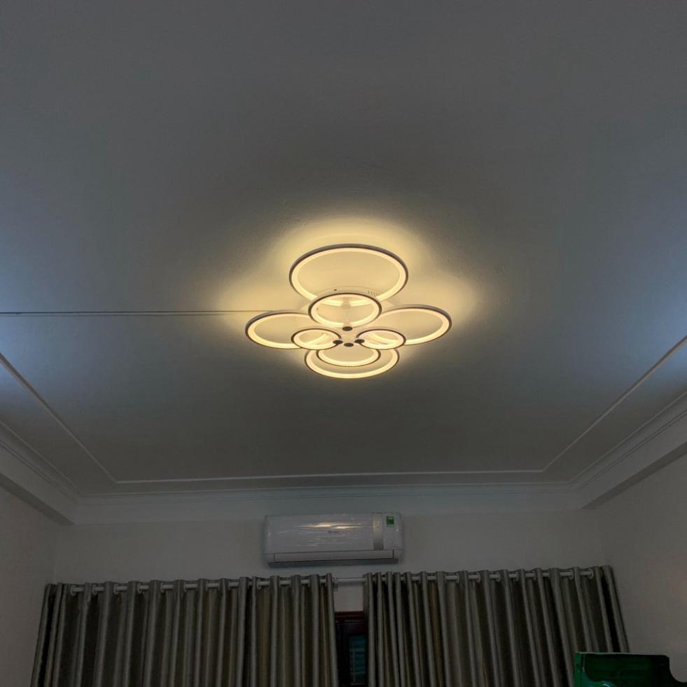 Đèn Mâm Led Ốp Trần 8 Cánh Hình Hoa Trang Trí Phòng Khách,Ngủ, Phân Tầng 3 Chế Độ Ánh Sáng
