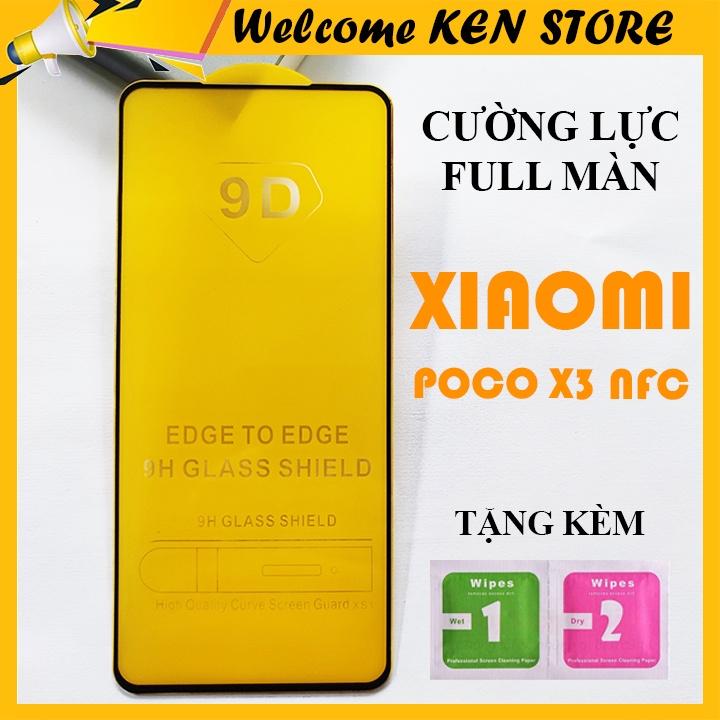 Kính Cường Lực cho Xiaomi POCO X3 NFC 9D Full Keo Full Màn Hình - Miếng Dán Màn Hình Cao Cấp - Viền Đen