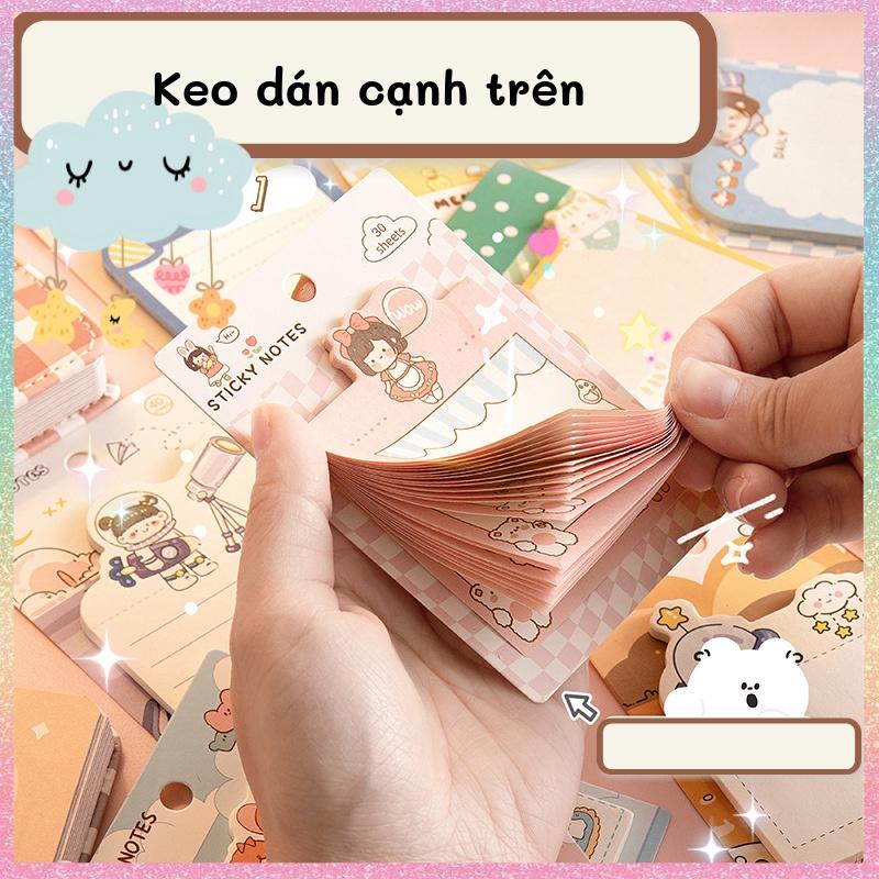 Set 30 tờ giấy ghi chú, giấy note in màu hoạt hình