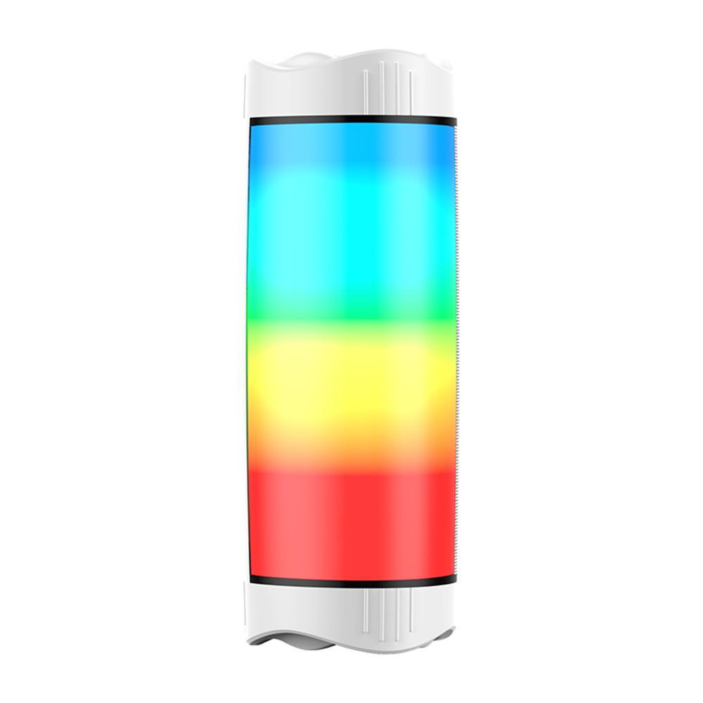 Loa tương thích Bluetooth di động Cột không dây Cột không dây loa USB không thấm nước hỗ trợ AUX TF Subwofer LED màu: Trắng