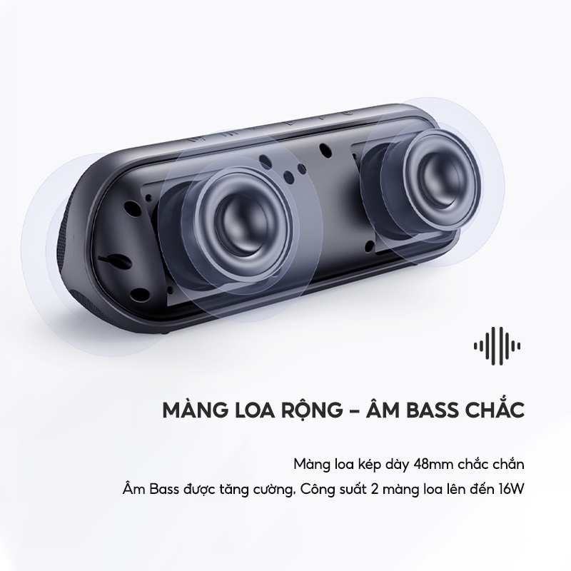 Loa Bluetooth Không Dây Du Lịch HAVIT M69 Công Suất 2x8W, Màng 48mm Âm Bass Chắc, Kháng nước IPX7 - Hàng Chính Hãng