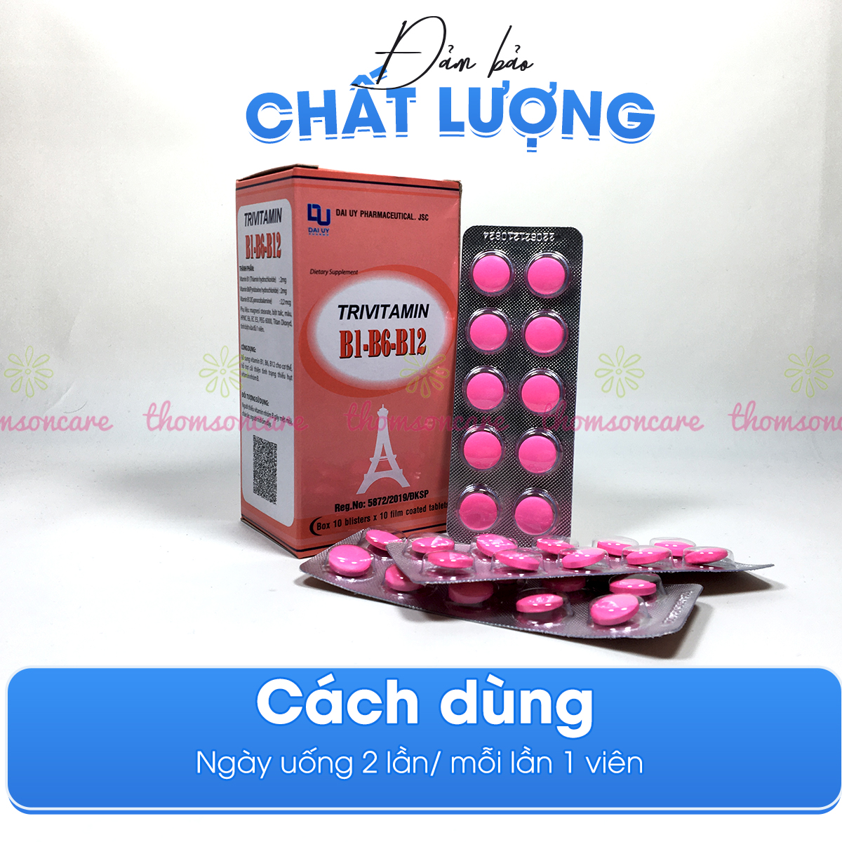 Vitamin 3B - Trivitamin B1-B6-B12 Hộp 100 Viên Nén Đ.Y - Bổ Sung Vitamin Nhóm B Giúp Tăng Cường Sức Đề Kháng