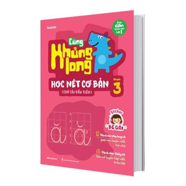 Combo 3 Cuốn Cùng Khủng Long Học Nét Cơ Bản - Bé Gái