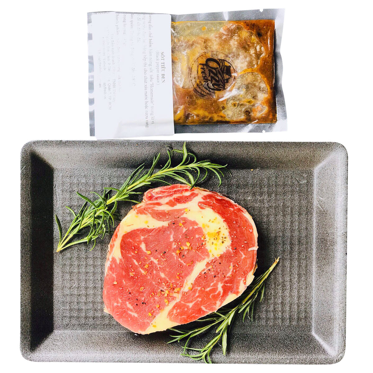 - Thăn lưng bò Úc sốt tiêu đen 250g