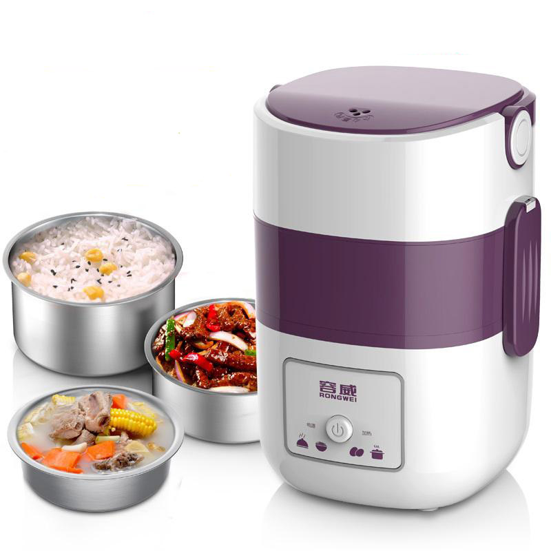 Hộp cơm cắm điện văn phòng 3 tầng chức năng hâm nóng và nấu chín thực phẩm RONGWEI - Hàng nhập khẩu