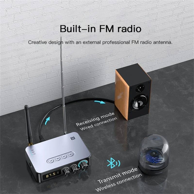 Bộ Thu Phát Âm Thanh M9 Pro Bluetooth 5.1 Receiver Transmitter FM Radio K-sing 4 In1 NFC U Disk/TF Card FM Radio. M9 Pro Upgrade Bluetooth5.1 Audio Receiver Transmitter 3D Surround Stereo Music NFC Touch Wireless Adapter With Mic U Disk Play