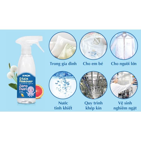 Nước xịt tẩy vết bẩn quần áo em bé K-MOM