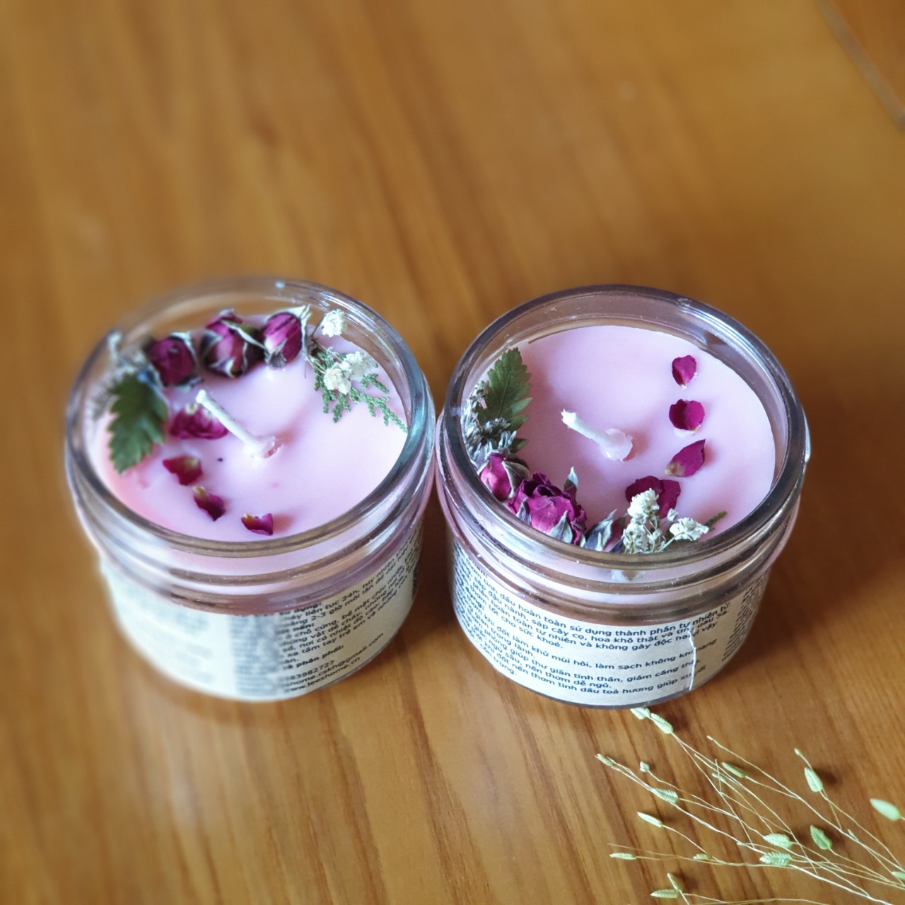 Combo 5 Nến thơm tinh dầu sả (Lemon grass candle) 100g - Giúp thơm phòng, thư giãn giảm stress với thành phần hoàn toàn tự nhiên