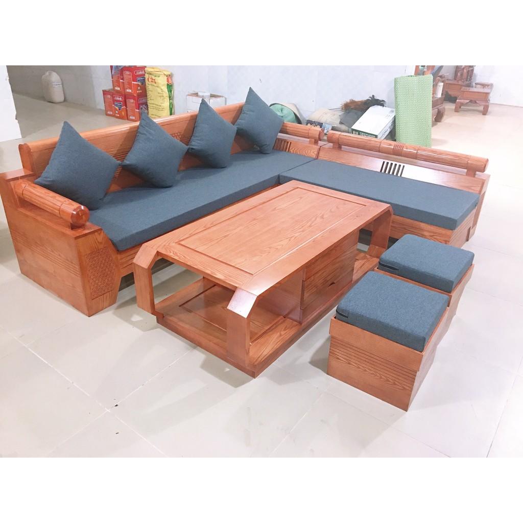 Bộ Bàn ghế góc Kim Cương gỗ Sồi Nga