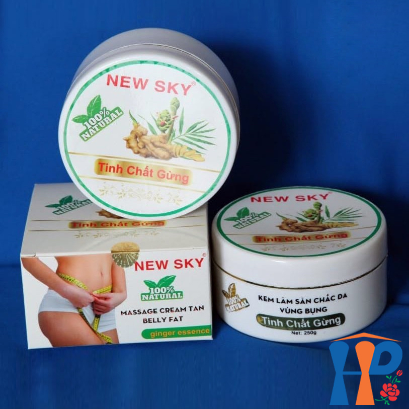 Kem massage săn chắc da vùng bụng tinh chất gừng New Sky Belly Fat Ginger Essence Massage Gel 250gr (hỗ trợ giảm béo, tan mỡ đùi, bắp tay, hông) Hani Peni