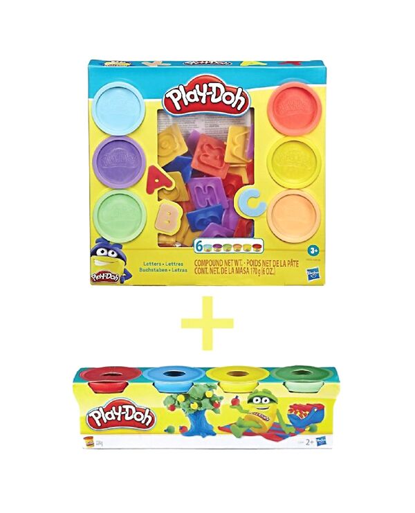 PLAYDOH Khuôn Tạo Hình Và Bột Nặn 4 Màu CBE8532/E8530-23241