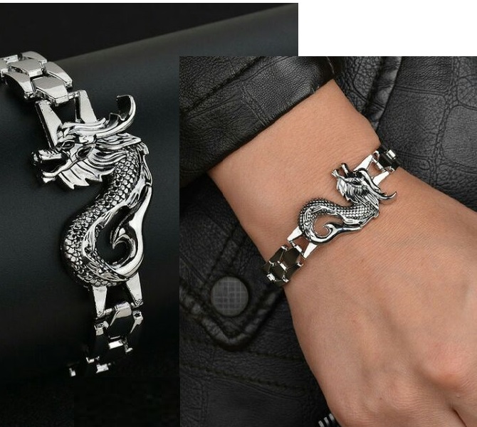 Vòng tay nam rồng hợp kim rỗng siêu nhẹ cá tính giá rẻ
