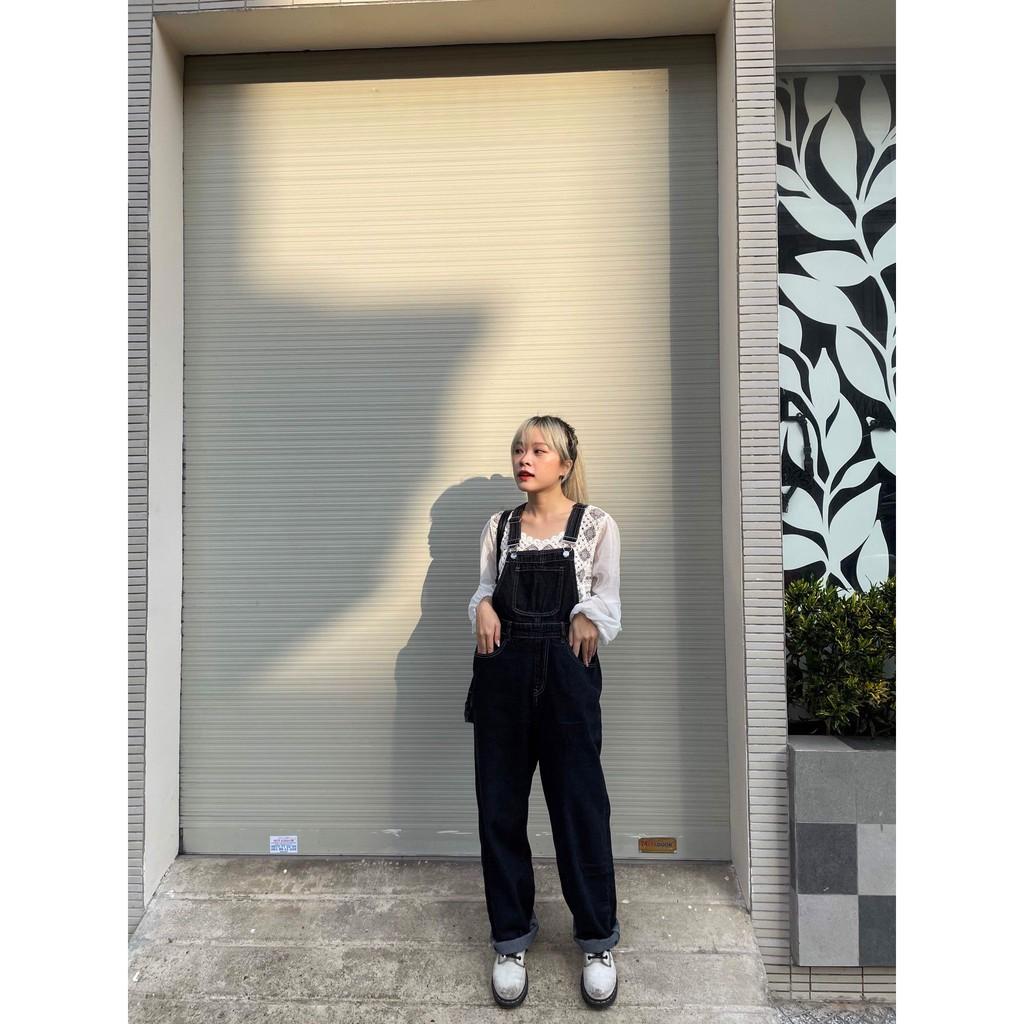Hyerin Overall - Yếm quần jean xanh đen - Remmus.vn