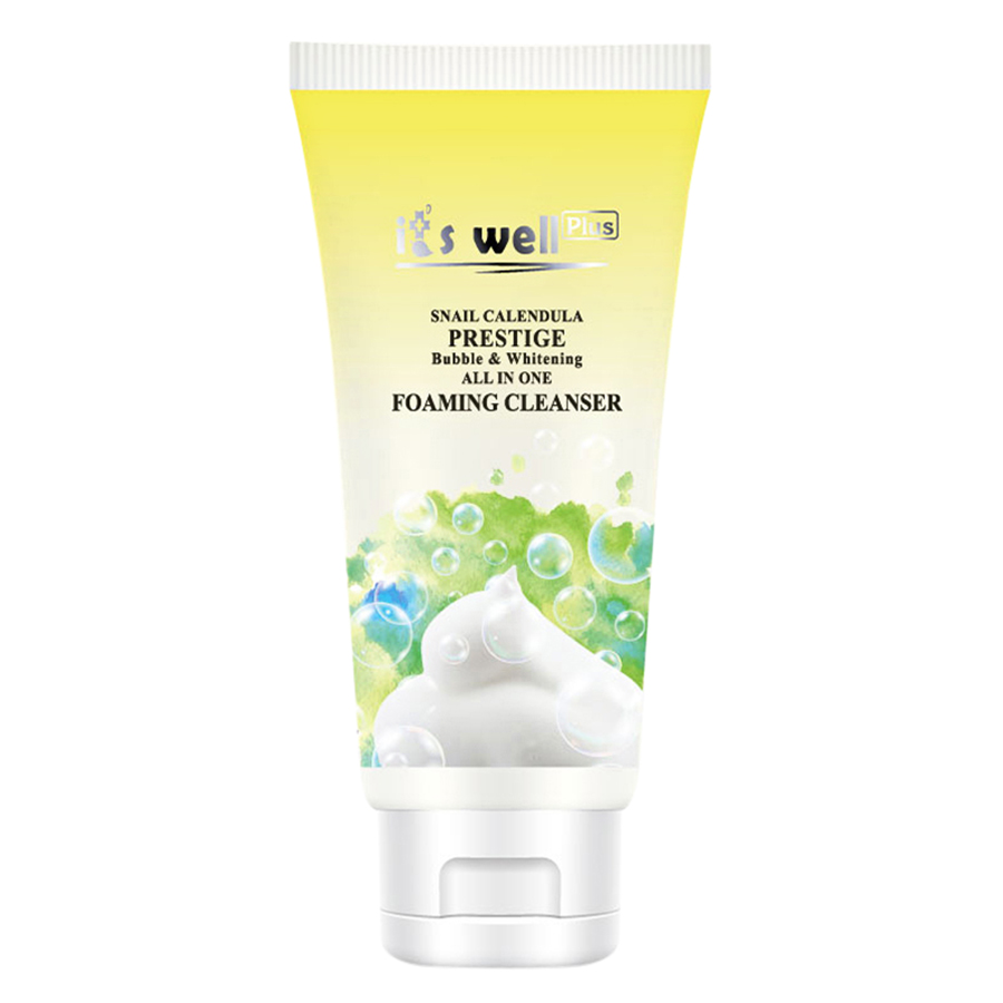 Sữa Rửa Mặt Tạo Bọt Và Dưỡng Trắng Da It's Well Plus Snail Calendula Prestige Bubble &amp; Whitening All In One Foaming Cleanser CPFC-B (150ml)