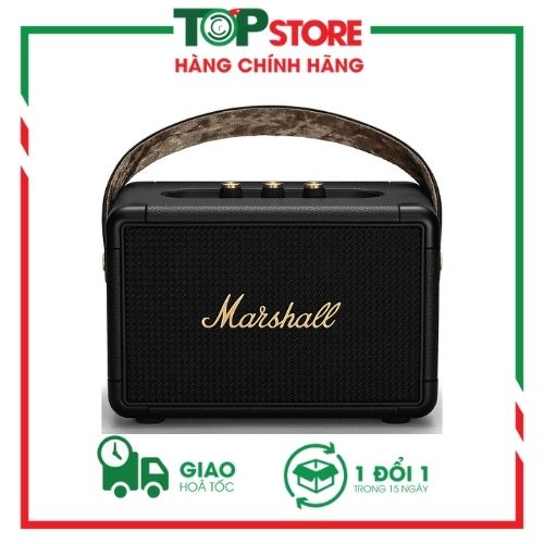 Loa Marshall Kilburn II Black And Brass, Pin 20 giờ - Hàng Chính Hãng