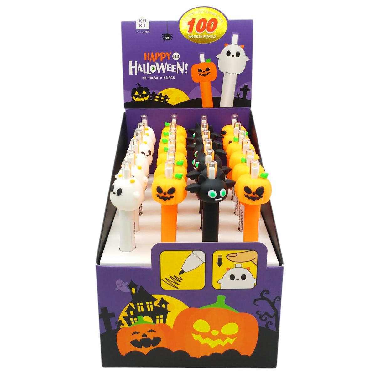 Bút Chì Bấm Halloween - Kuki KK7484B - Bí Ngô Cam