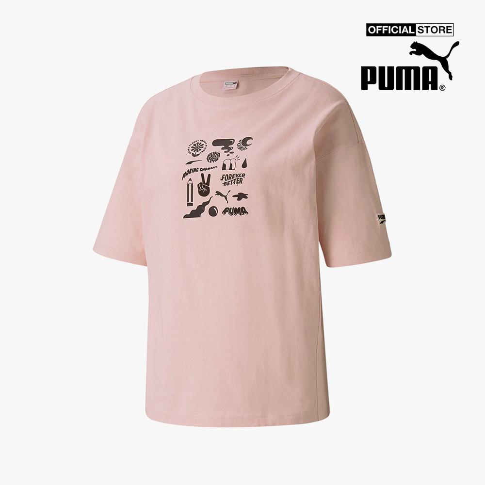 PUMA - Áo thun nữ ngắn tay Downtown Graphic 531679