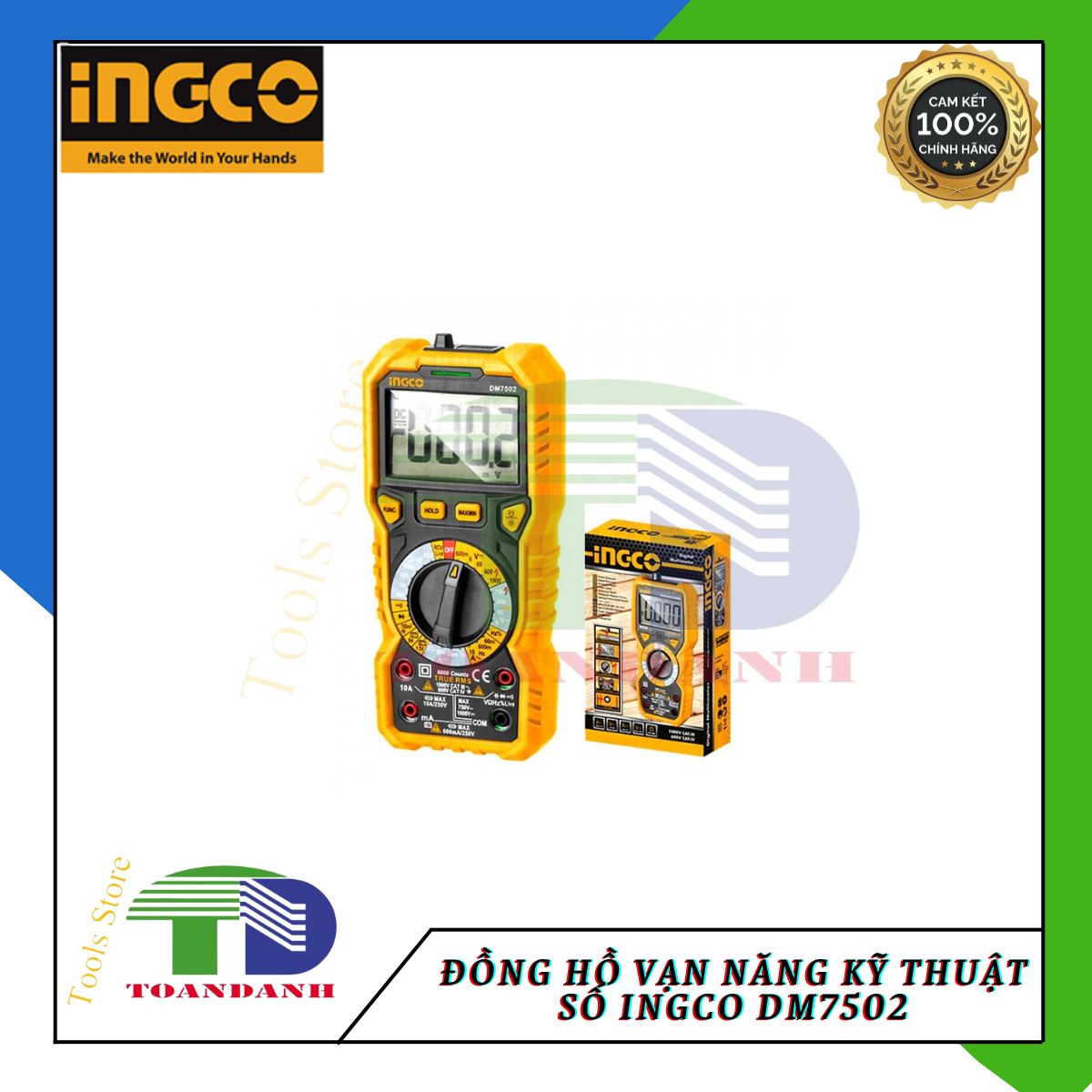 Đồng hồ vạn năng kỹ thuật số (6000 số đếm) INGCO DM7502