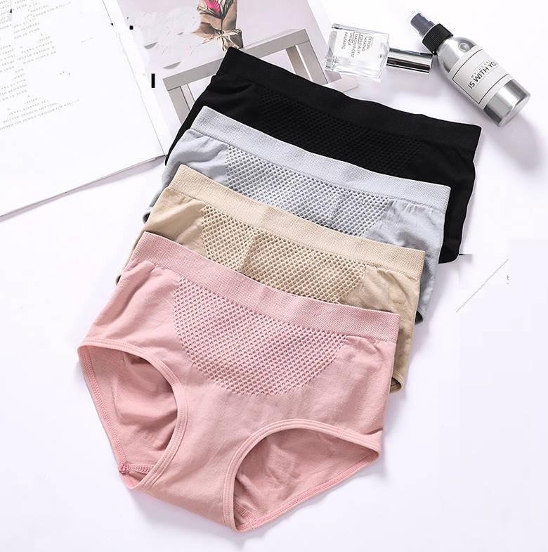 Set 4 Quần Lót Nữ Kháng Khuẩn Cạp Thấp Nâng Mông - Mỗi quần 1 túi zip sang trọng FLQ02