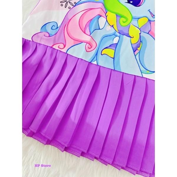 Đầm Bé Gái Size 8-24Kg, 9 Tháng Đến 6,5 Tuổi Công Chúa Ngựa Pony Tím