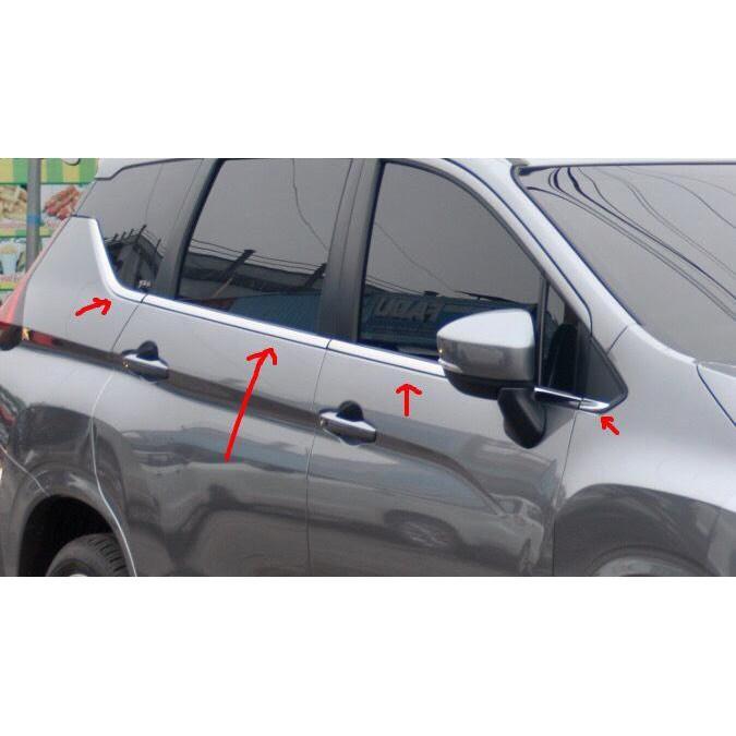 Nẹp Chân Kính inox theo xe dành cho XPANDER 2018 2019 2020 2021 - 8 CHI TIẾT