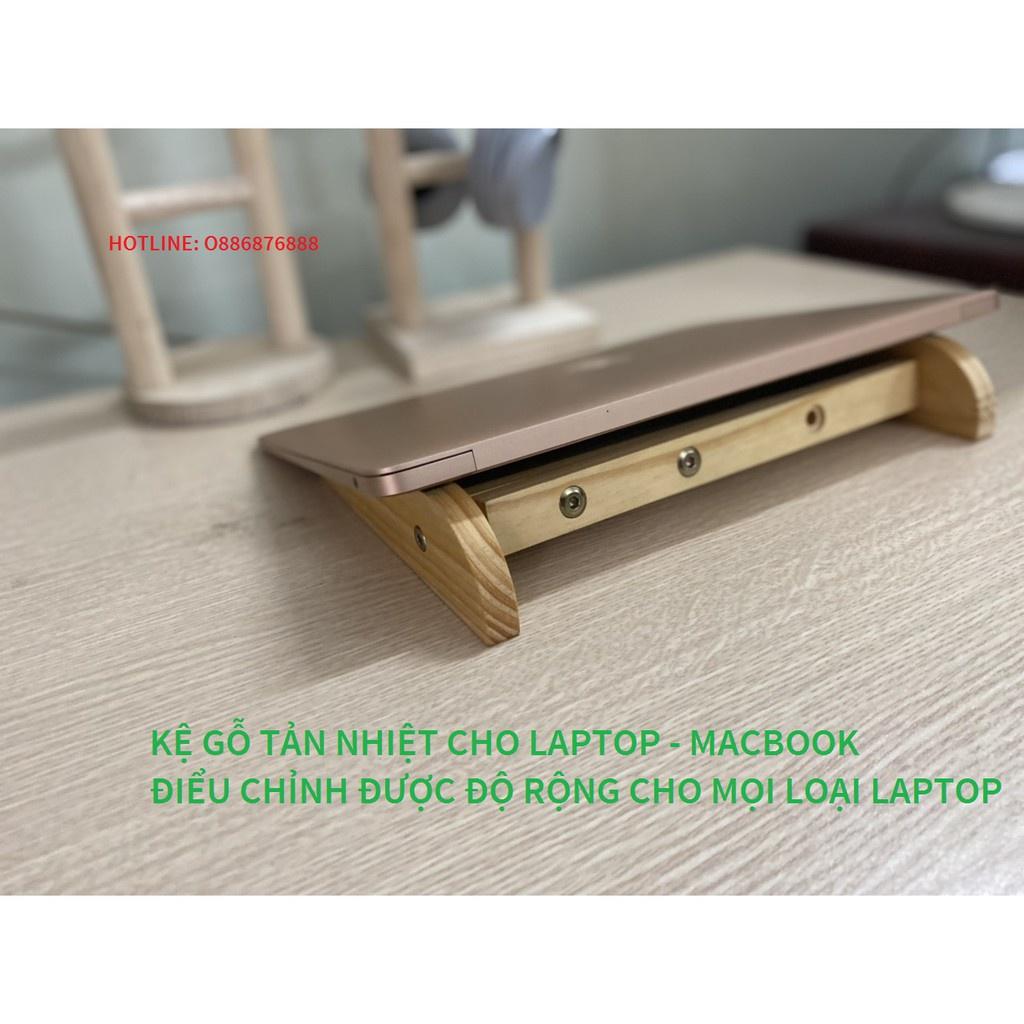 ️ Kệ Tản Nhiệt cho Laptop Macbook ️ Bằng Gỗ Có Thể Điều Chỉnh Độ Rộng Dành Cho Mọi Kích Cỡ