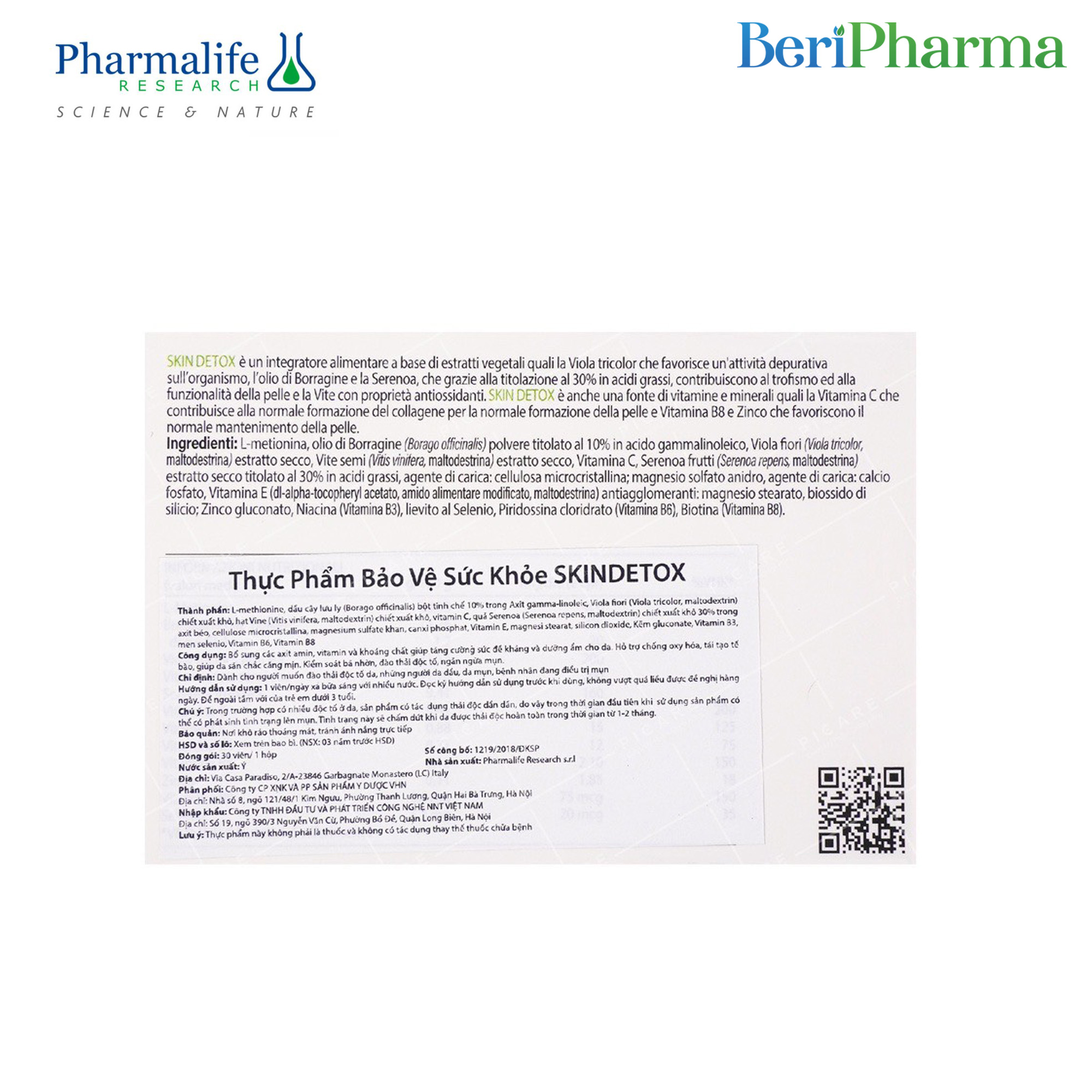 Hình ảnh Pharmalife Viên Uống Thải Độc Và Ngăn Ngừa Mụn Skin Detox (Hộp 30 Viên)
