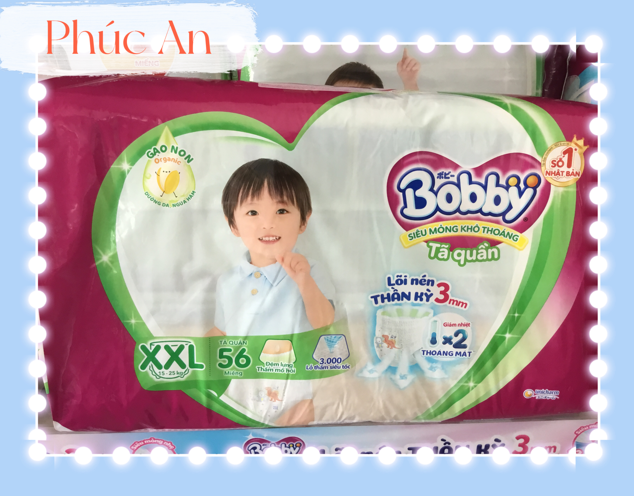 Tặng thêm 2 miếng | Tã Quần Bobby Cho Bé Size XXL 56 Miếng 15 Đến 25 Kg - Bỉm Quần Trẻ Em Bobby Size XXL56 | 2XL 56
