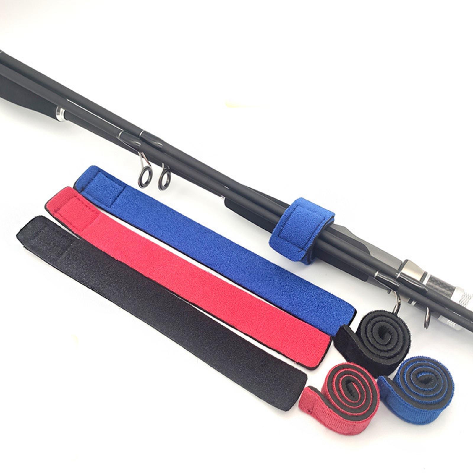 Fishing Rod Tie Fixed Tie Non Slip Elastic Fishing Rod Belt Holder Fishing Pole Strap for Bank Fishing Boats Carrying Garage Outdoor Fishing