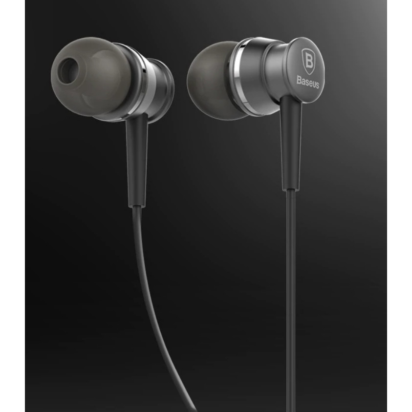 Tai nghe nhét tai cao cấp- In-ear Baseus âm thanh Stereo Earbuds Super Bass tích hợp Mic đàm thoại Cho Điện Thoại Di Động - Hàng chính hãng