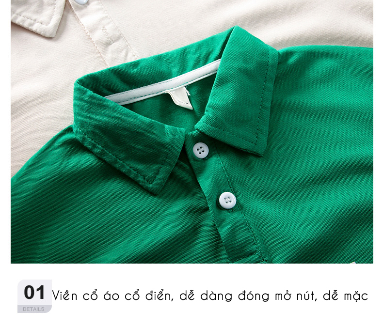 Áo thun dài tay bé trai 2023 chất cotton, Áo polo có cổ dài tay cho bé size 110-170 OA121 Lipokids