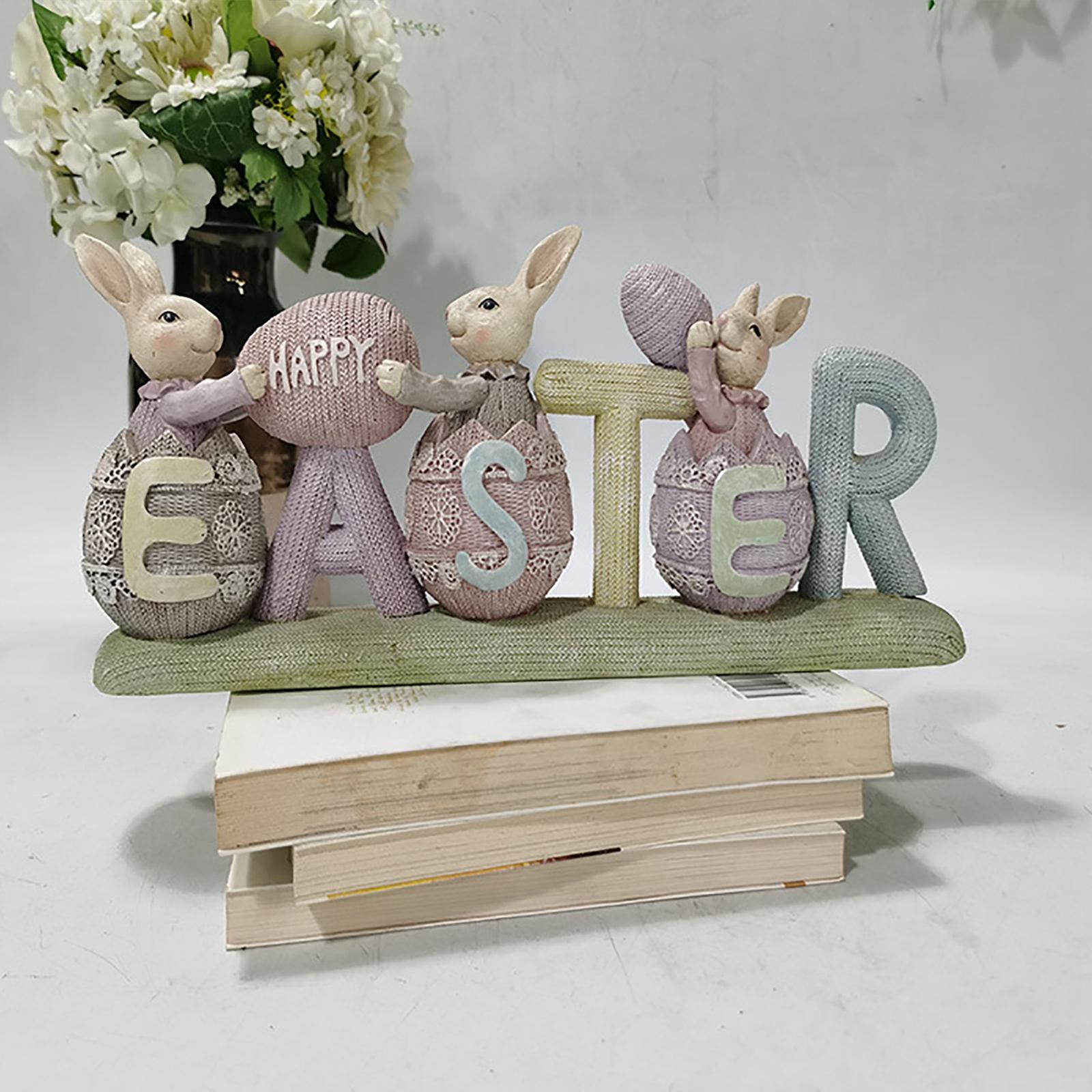 Easter Bunny Decor Bunny Statue for Tabletop Home Ornaments