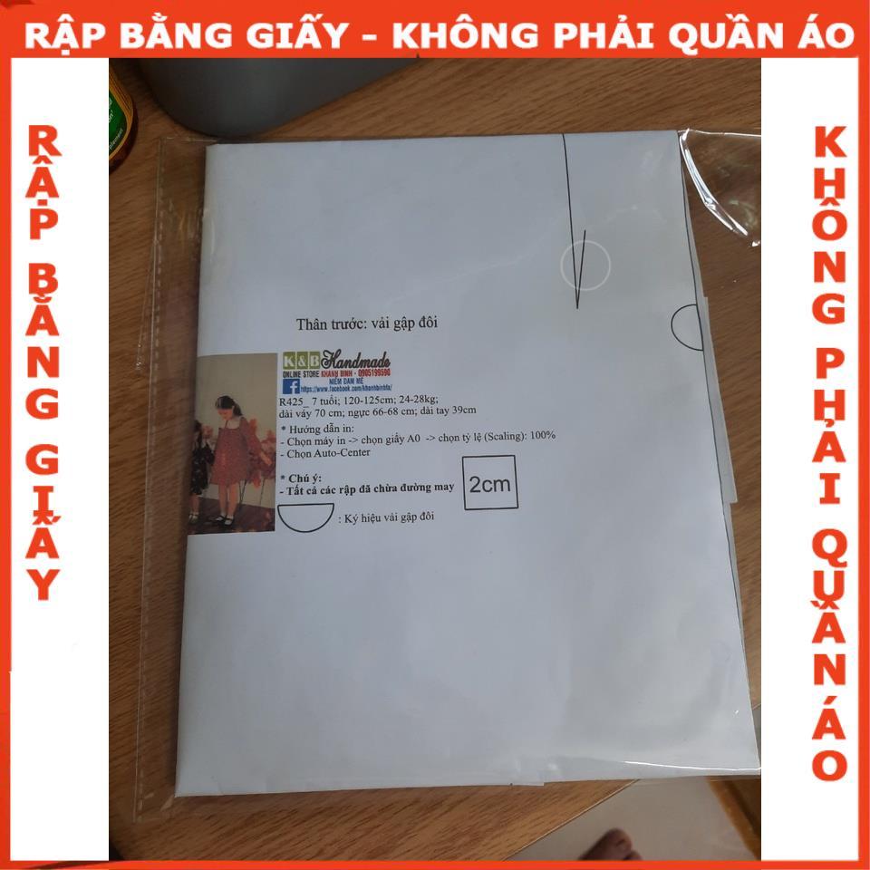 Rập giấy A0 đầm bé gái mã R162 (BẢN VẼ)