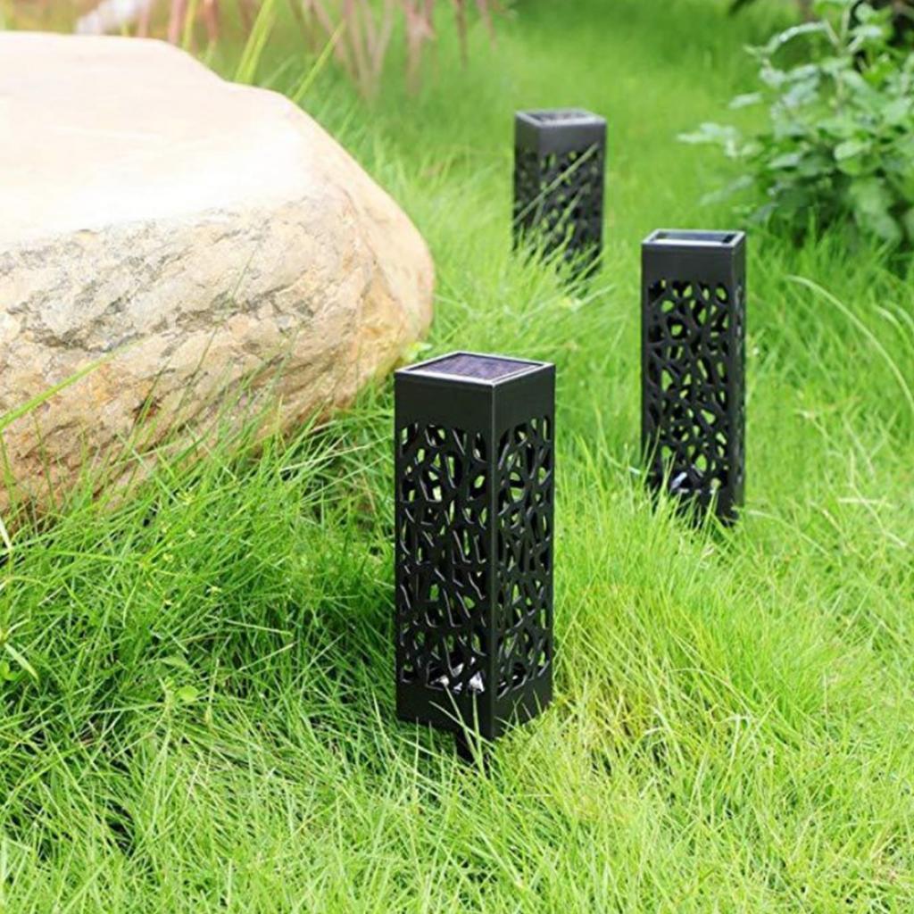 6 Pieces Hollow Solar Lawn Lights Ground Lights Garden Lights