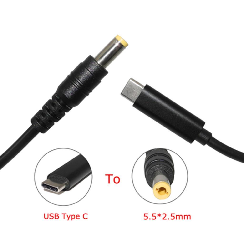 USB  PD Charging Cable To 5.5 * 2.5mm Male 5525 For Laptop