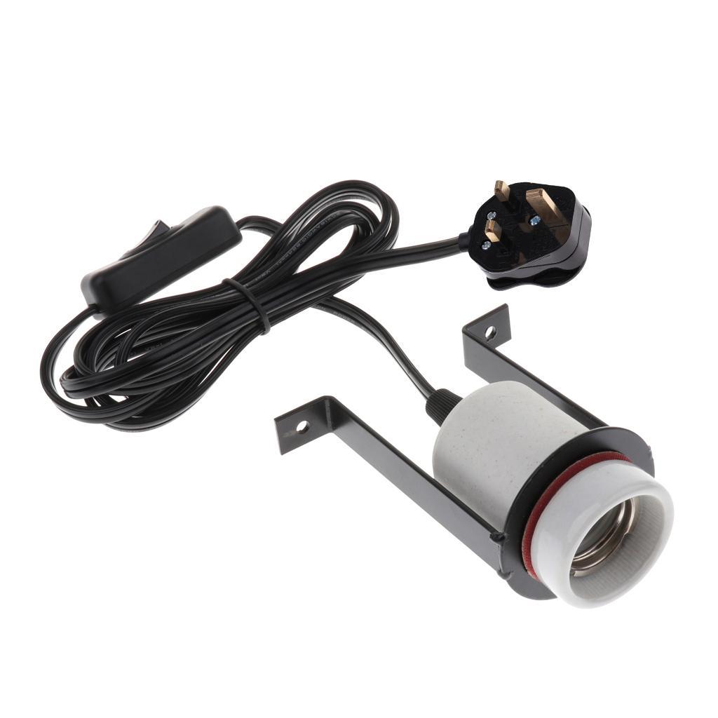 Reptile Tortoise Ceramic Heat Bulb Holder Easy for Pet Habitat Use UK Plug