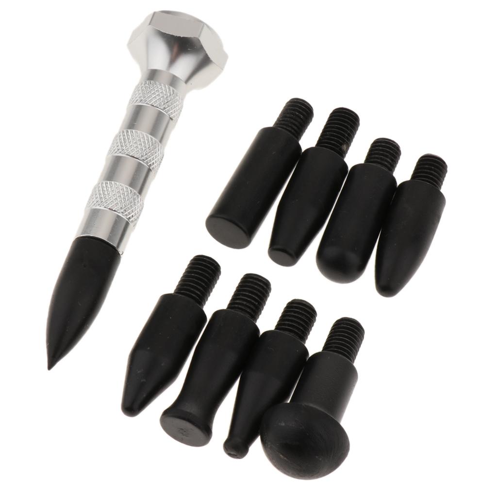 2 Sets Paintless Dent Repair Tap Down Pen Dent Removal Tools Silver+Orange