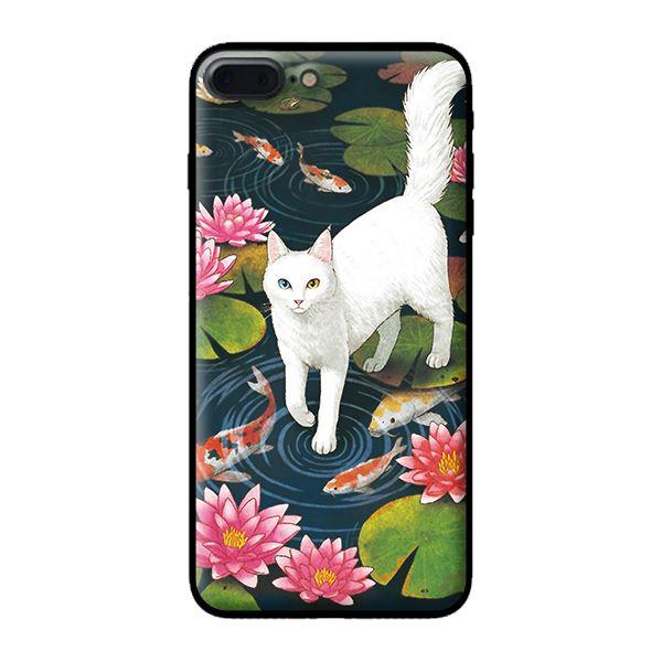 Ốp in cho iPhone 8 Plus Mèo Trắng - Hàng chính hãng