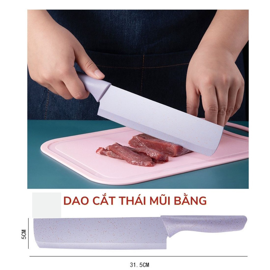 Bộ Dao kéo làm bếp 6 món Minchan lúa mạch sắc bén tiện lợi - cắt thái thịt, thực phẩm, gọt trái cây, cắt bánh mì, bào vỏ
