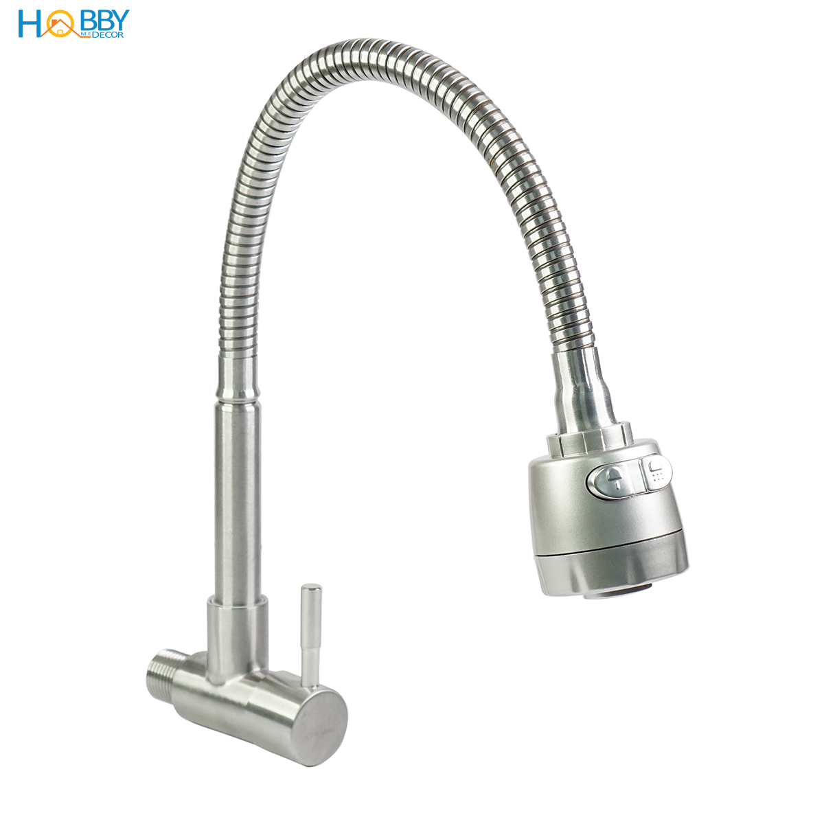 Vòi rửa bát gắn tường inox 304 tăng áp dòng lạnh Hobby Home Decor XGT1