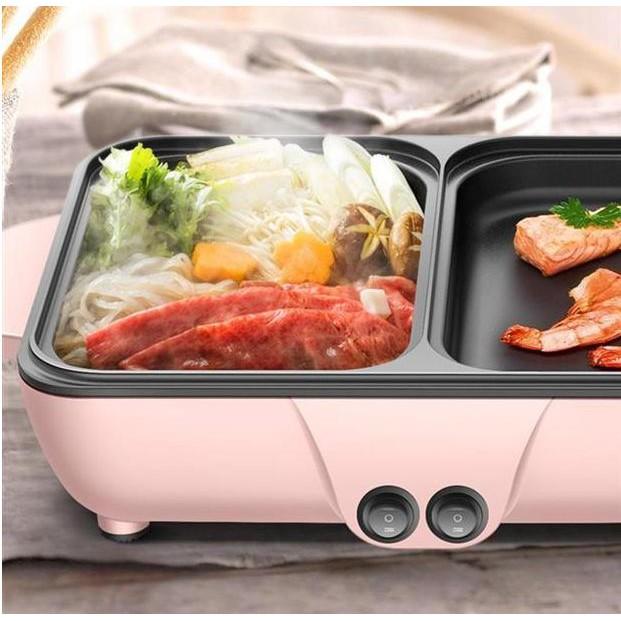 Bếp Điện Lẩu Nướng 2 Ngăn Mini Modosa - Giao Màu Ngẫu Nhiên - Hàng Chính Hãng