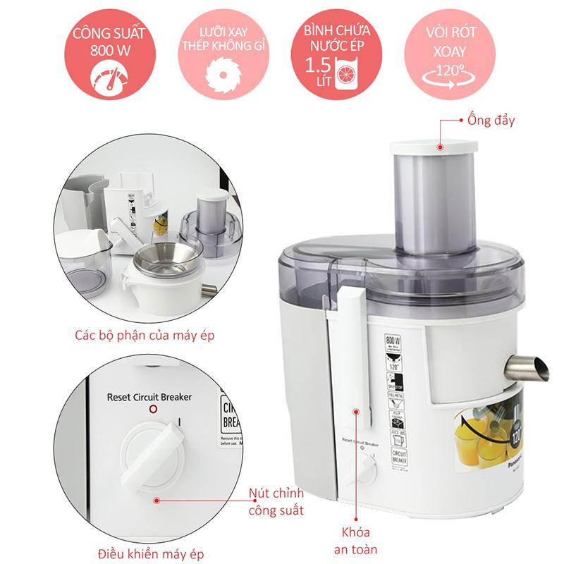 Máy ép trái cây Panasonic MJ-SJ01WRA - Hàng chính hãng