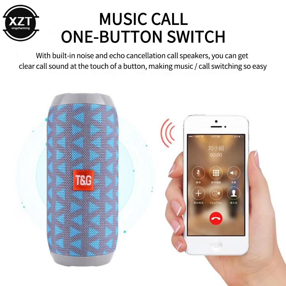 Mới TG117 Loa Bluetooth không dây chống nước TWS Máy nghe nhạc di động ngoài trời Máy nghe nhạc MP3 Loa siêu trầm Thẻ TF Loa có thể gọi được Màu sắc: Xanh đỏ
