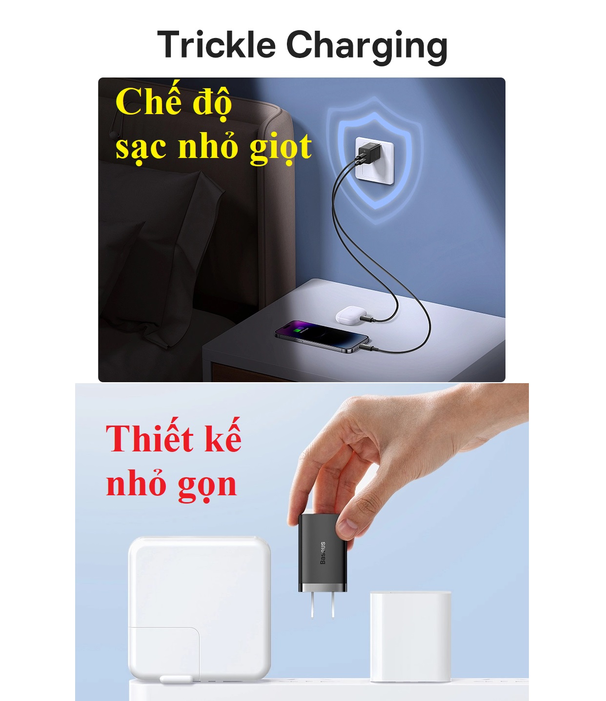 Củ sạc nhanh 40W 2 cổng C+C Baseus GaN5 Pro CCGAN40CS-M _ hàng chính hãng